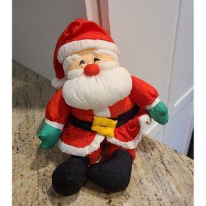 Vintage Hallmark Plush Puffy Santa Claus Stuffed Toy Nylon Christmas 13"